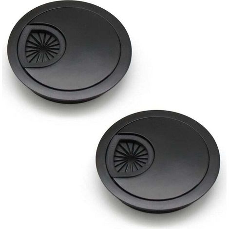 pièces passe-câble 60 mm cache-trou de câble pour bureaux, bureaux et plans de travail Couleur : Noir Matériau : Alliage de zinc (1/4)
