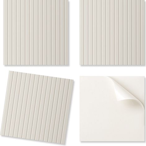 Baldosas de vinilo autoadhesivas con rayas verticales texturizadas impresas, 9x30x30 cm