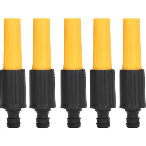 Buse de Jardin Haute Pression ABS 5 Pièces, Revêtement TPR Doux en Jaune et Noir