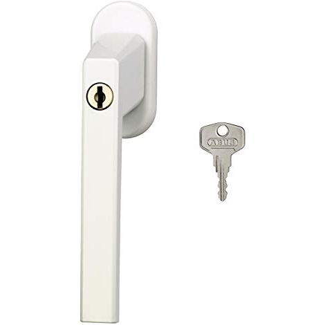 Abus Fg110 Maniglia con Blocco Antifurto, Serratura a Spinta con Cilindro per Finestre, Chiave Maestra, Livello di Sicurezza: 2, 59221, Bianco (1/3)