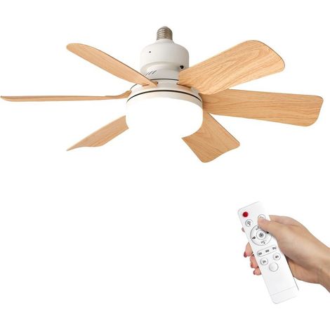 Deckenventilator – E27-Fassung – 30 W – Fernbedienung – 3 Farben – 3 Geschwindigkeitsstufen – 47 cm – ohne Standfuß – Schlafzimmer/Küche (1/4)