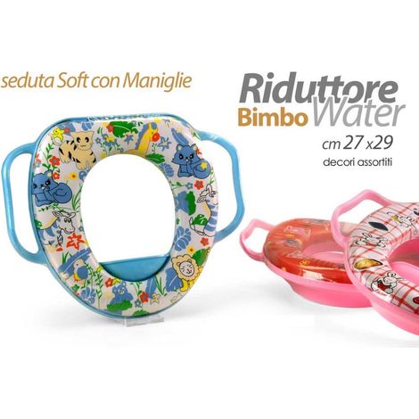 Copriwater Baby Riduttore Morbido con Manici 27 x 29 cm 3 Colori (1/2)