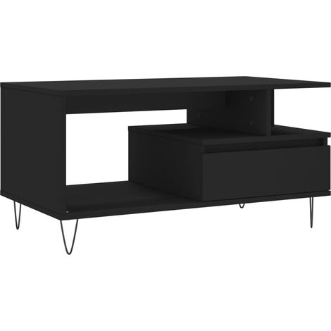Maison Exclusive - Tavolino da Salotto Nero 90x49x45 cm in Legno Multistrato