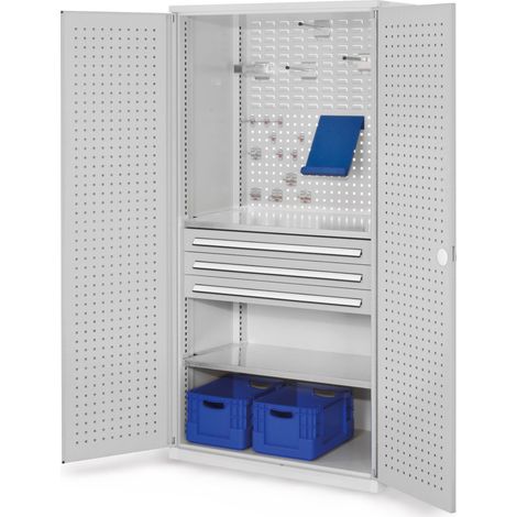 Kappes ®RasterPlan Schubladenschränke 1950x1000x600mm Lochplattentüren Modell 12 lichtgrau