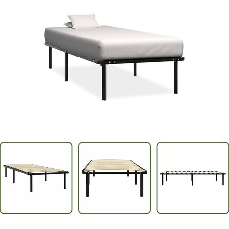 vidaXL Lattenrost -  Bettgestell Schwarz Metall 90×200 cm (1/5)