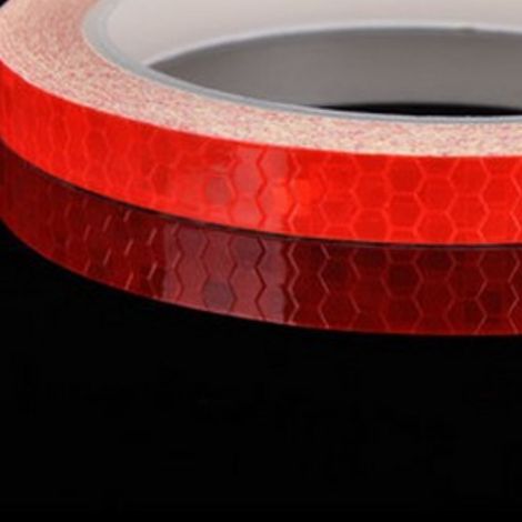 Bande réfléchissante rouge pour vélo, 8 mètres de long, améliore la visibilité, en PVC, convient aux portières de voiture, véhicules, etc. (1/5)