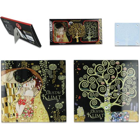 Juego de 2 posavasos de cristal - G. Klimt (Carmani)