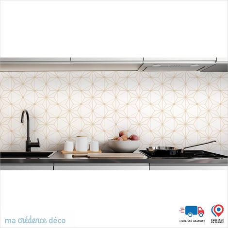 Crédence : Étoiles 3 - Couleur Beige ivoire - Alu composite - 120 - 60 (1/3)
