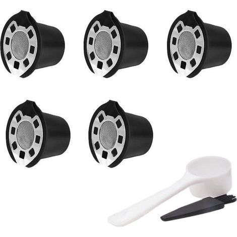 Lot de 5 filtres à café pour capsules de café rechargeables en acier inoxydable (1/4)