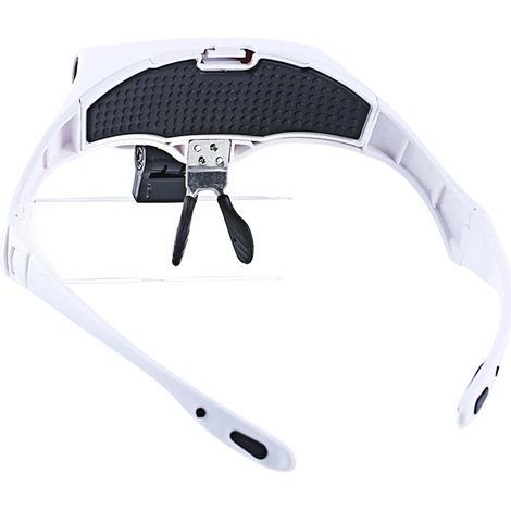 Loupe à bandeau 5 lentilles 1.0X-3.5X avec 2 LED, lunettes loupe réglables multifonction, grossisseur outil (1/2)