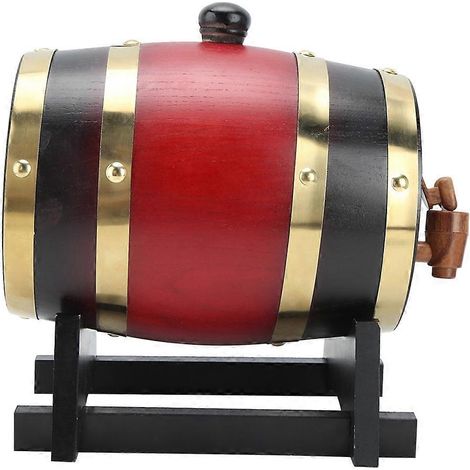 Baril de chêne miniature 1,5L pour vinification maison, seau à vin en bois naturel, accessoire de brassage artisanal pour cave domestique (1/5)