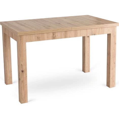 Table rectangulaire extensible 120-160 cm en chêne massif, style loft moderne. (1/5)