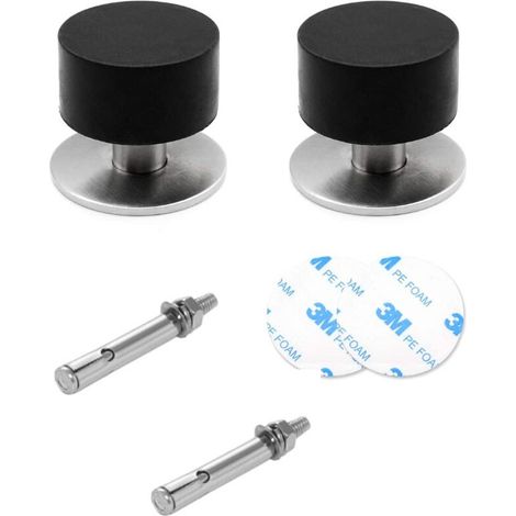 SABIR 2 Pièces Arret de Porte Sol Butée de Port Solide & Pratique Butoirs de Porte Protection de Portes et Murs, avec Vis, Adhésives 40mm (1/5)