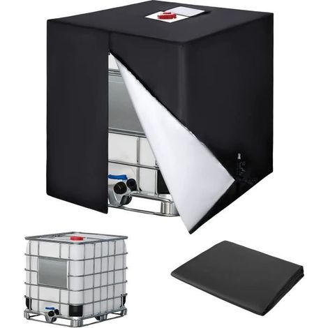 Bâche pour Cuve 1000L IBC - Réservoir d'eau Couvercle - Anti-UV Housse Protection - Blanc (1/4)