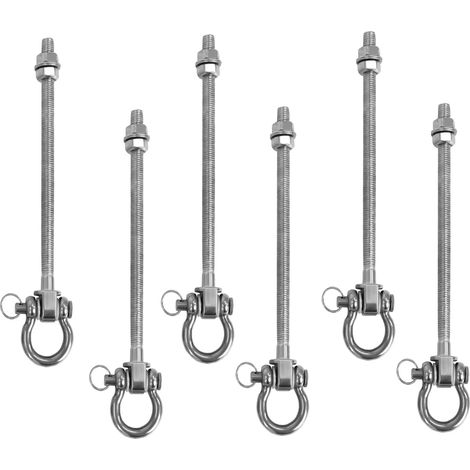 Lntyq Lourds Crochets de Balançoire pour poutres en Bois, 6 Pièces Crochets de Suspension Acier Inoxydable 1800 lbs Cintre pour Télésièges, Balançoires D'aire de Jeux Crochets de Balcon