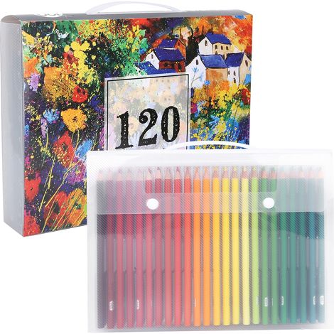 120pcs Watercolor Pencil Set Oil-Based Soft Core Drawing Colored Pencils Painting Tool (1/5)