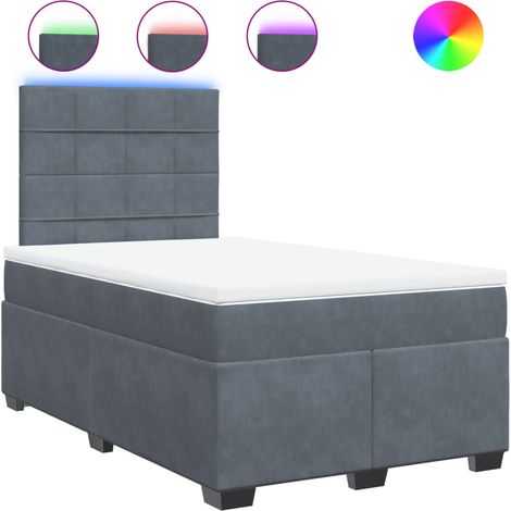 Maison Exclusive - Cama box spring con colchón terciopelo gris os (1/5)