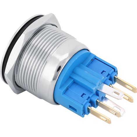 2 interrupteurs bouton poussoir 6 broches DC 3-6V 22mm en acier inoxydable avec symbole vert, lot de 2 (1/5)