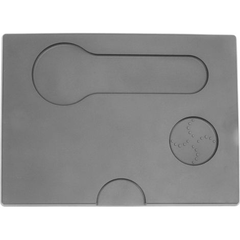Tapis à tasse de café multifonction antidérapant en PVC, coussin de tassage d'angle avec support de porte-filtre pour cuisine maison, bar, boutique, gris (1/5)