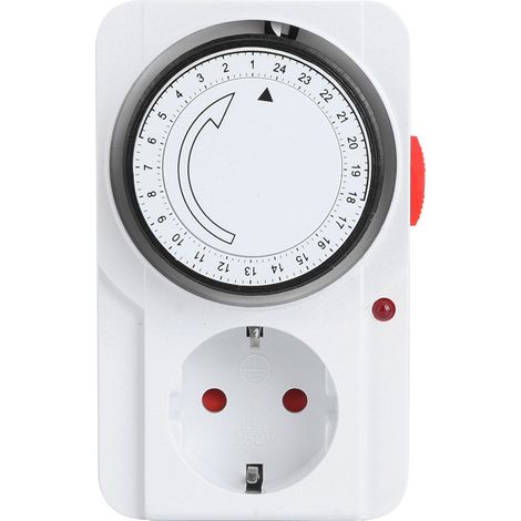 Timer meccanico 24 ore con spina europea, per un risparmio energetico e una maggiore sicurezza nell'illuminazione pubblicitaria.