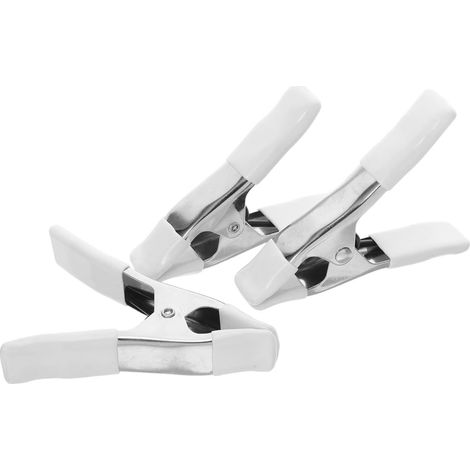 Pince bois 3 pièces 4" fer/PVC nickelé, pour maquette et mariage (1/5)