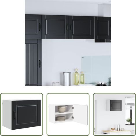 Holzschrank - Küchenschrank mit Regal Schwarz 50 x 31 x 40 cm Holzwerkstoff (1/5)