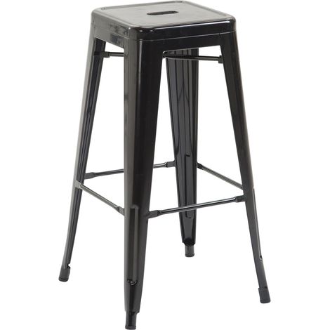 CLP – Tabouret de bar empilable en métal thermolaqué – Hauteur d'assise 76 cm – Style industriel moderne – Charge maximale 136 kg (1/5)