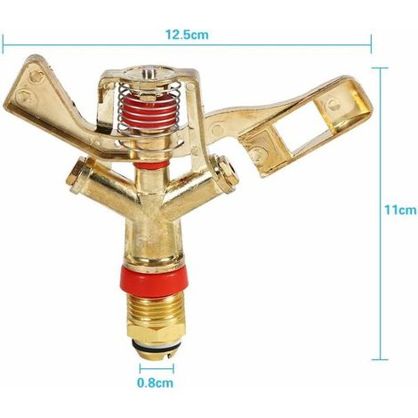 Arroseur d'eau, arroseur d'eau à Bras oscillant en Laiton à connecteur 1/2 Pouce pour arrosage de Jardin d'irrigation de pelouse (1/4)