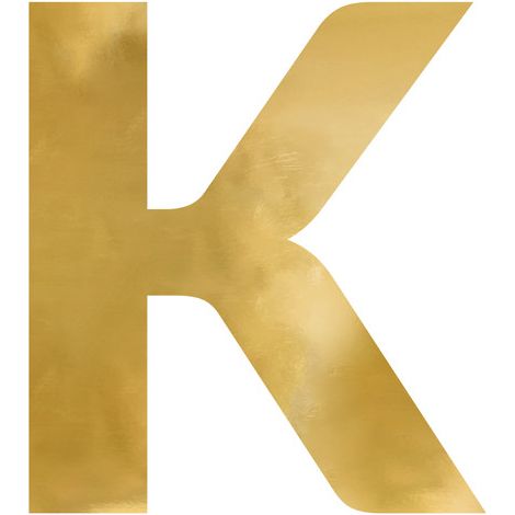 Lettre miroir « K », or, 54 x 60 cm (1/3)