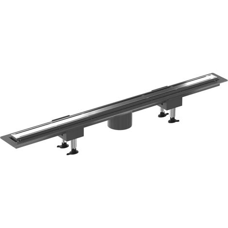 Canalina doccia 90 cm in alluminio reversibile scarico centrale, sifone e piletta inclusi (1/4)