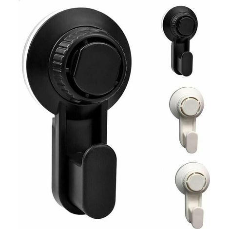 Set di 4 ganci per bagno: ganci a ventosa, ganci per asciugamani, ganci a ventosa con ventosa e clip di fissaggio sicura per bagno, soggiorno, cucina, max 5 kg (1/4)