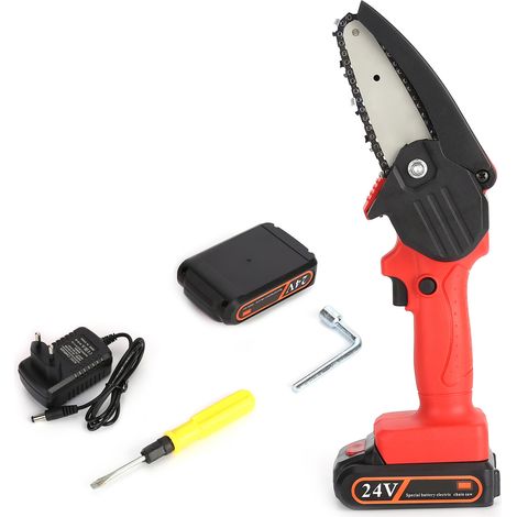 Scie à chaîne électrique 4 pouces, petite tronçonneuse portative Rechargeable pour le jardin