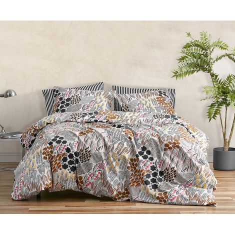 Parure de lit King Size en Percale de Coton composée d’Une Housse de Couette et de taies d’Oreiller Assorties, décoration d’intérieur Toutes Saisons (1/5)