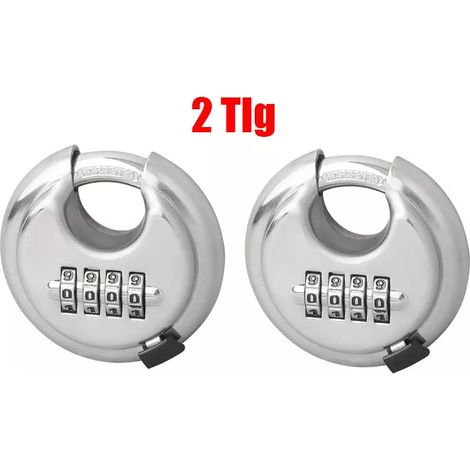 Cadenas de sécurité à combinaison à 4 chiffres, en acier inoxydable, pour la sécurité de votre maison, salle de sport, abri de jardin et extérieur. Cadenas à combinaison résistant aux intempéries.