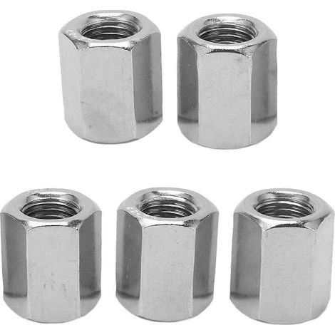 5-teiliges silbernes M16-Sechskant-Kupplungsmuttern-Set aus rostfreiem, robustem Edelstahl