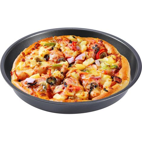 Plateau de Cuisson à Pizza, Plateaux de Four à Pizza Ronds Moules à Pizza Plaque Pizza Plaques de Cuisson pour Pizza Plat à Tarte Moule à Quiche (23cm) (1/5)