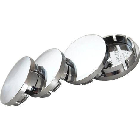 Satz mit 4 universellen 56-mm-ABS-Radnabenkappen für Autoreifen – Farbe: Silber (1/4)