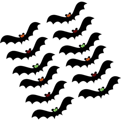 12pièces Lot de Décorations Suspendues pour Plafond Halloween Décoration Forme De Chauve-Souris (1/5)