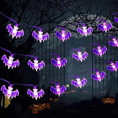 Guirlande lumineuse pour Halloween  40 LED  6 modes d'éclairage  Fonctionne avec piles