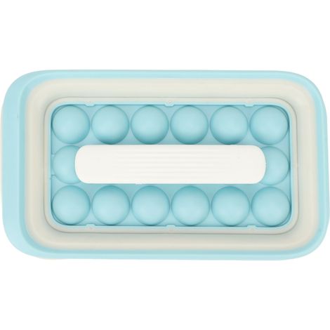 Moule à glaçons ronds 18 cavités, étanche et hermétique, pliable anti-fuite pour bouilloire, bar maison, voyage et extérieur. (1/5)
