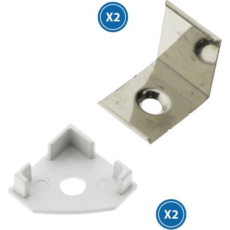 Pack 2 Chevilles et 2 agrafes pour Profil LM3717 - Ledme - LM3717A (1/2)