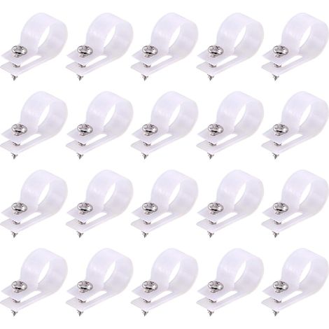 Lot de 60 clips de serrage en plastique nylon noir de 1,9 cm pour câbles de type R, clips de fixation pour cordon de montage avec 60 vis pour la gestion des fils (1,9 cm, noir) (1/5)