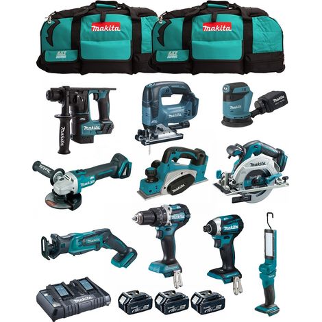 MAKITA Kit MK1004 (DHP484+ DTD154+ DHR171+ DGA504+ DJR183+ DBO180+ DJV182+ DHS680+ DML801+ DKP180+ 3x5,0Ah + DC18RD+ 2xLXT600) (1/5)