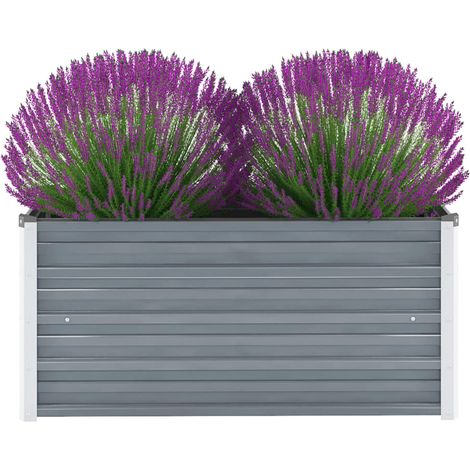 Lit surélevé de jardin Acier galvanisé 100x40x45 cm Gris (1/5)