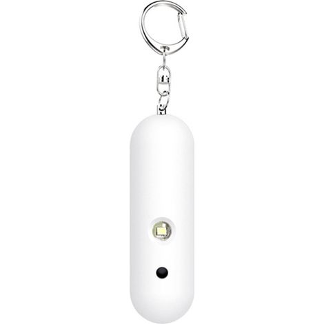 Porte-clés Alarme de Sécurité Personnelle 140dB Double Klaxon Étanche Portable avec Lumière Stroboscopique LED Blanche pour Femmes Enfants (1/5)