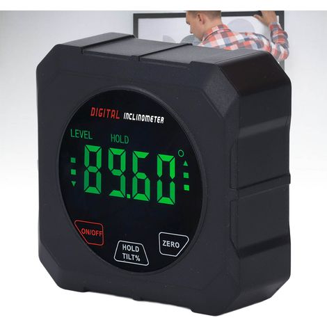 Inclinomètre numérique magnétique électronique à écran tactile haute précision, niveau à bulle, rapporteur, règle d'angle, boîtier inclinomètre à écran tactile (rouge) (1/5)