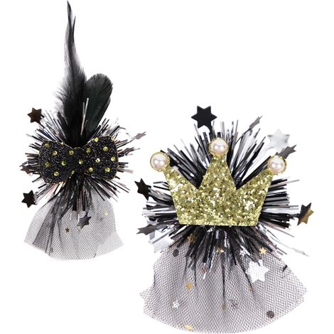 Lot de 2 barrettes à cheveux pour célébrer le Nouvel An, accessoire photo pour femme. (1/5)