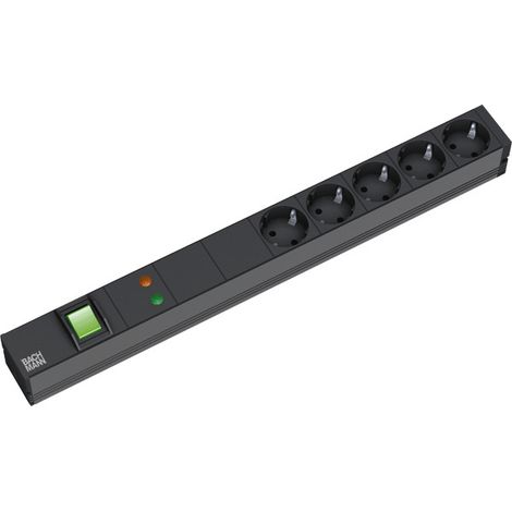 BACHMANN 19" 1HE 5xCEE7/3 1xGVS Corriente 2,0m CEE7/7, 333.537