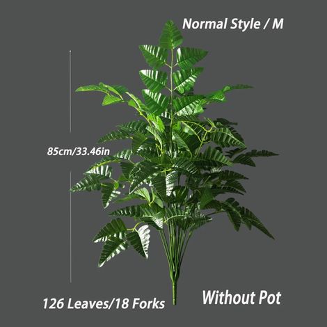 (85 cm, 18 branches) Grand arbre artificiel de feuilles de Perse, faux palmier, branche de Monstera en plastique, grande fougère tropicale pour la décoration de la maison et du jardin (1/4)