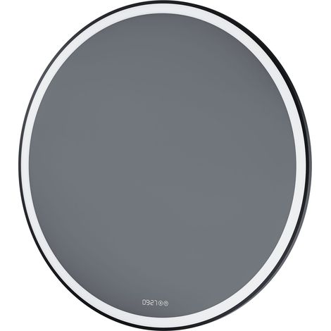 BERNSTEIN - Specchio rotondo LED Ø100cm, cornice nera, touch, luce regolabile, antiappannamento, orologio digitale - 8232-2.0 Ø100 cm (1/5)